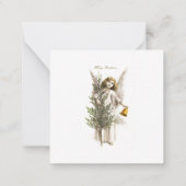 KNOPTEKAART: VINTAGE CHRISTMAS ANGEL NOTITIEKAARTJE (Achterkant)