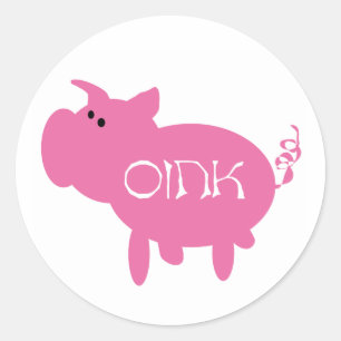 Knor de de Roze T-shirts en Giften van het Varken Ronde Sticker