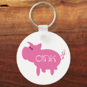 Knor de de Roze T-shirts en Giften van het Varken Sleutelhanger (Voorkant)