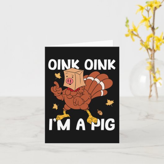 Knor Ik Ben Een Kalkoen Herfst Najaar Bedankt Kaart (Gele Bloem)