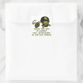 Knorren wanneer de pin wordt getrokken Mr. Grenade Vierkante Sticker (Tas)