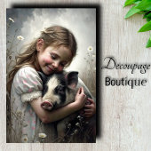 Knorretje knuffel decoupage tissuepapier