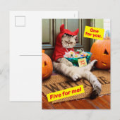 Knorrig Duivel Kat Uitnodiging Briefkaart (Voorkant / Achterkant)