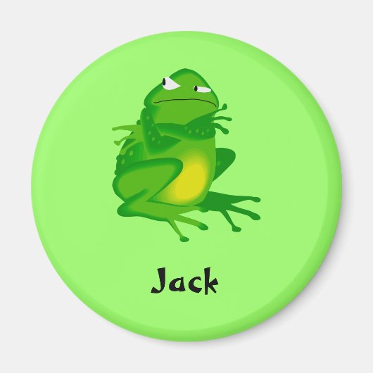 Knorrig groene kikkermagneet magneet (Voorkant)
