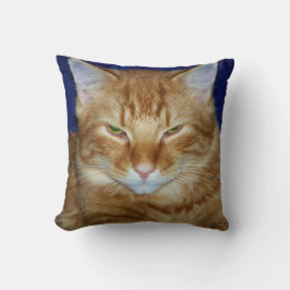 Knorrig kat - oranje Maine Coon-werpkussen Kussen