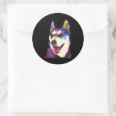 knorrig| Siberische huidskleur Pop kunststijl Ronde Sticker (Tas)