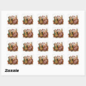 Knorrige Oude Dames Met Rode Wijn Vierkante Sticker (Vel)