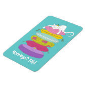 Knorrige prinses kat en erwt cartoon koelkastmagne magneet (Linkerzijde)