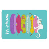 Knorrige prinses kat en erwt cartoon koelkastmagne magneet (Horizontaal)