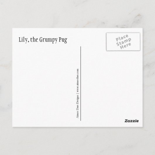 Knorrige Pug Briefkaart (Achterkant)
