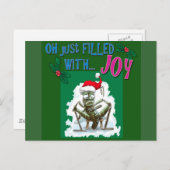 Knorrige Sprinkhaan met het pet van Kerstmis Feestdagenkaart (Voorkant / Achterkant)