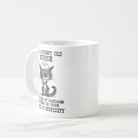 "Knorrige verpleegster" Koffiemok (Voorkant links)