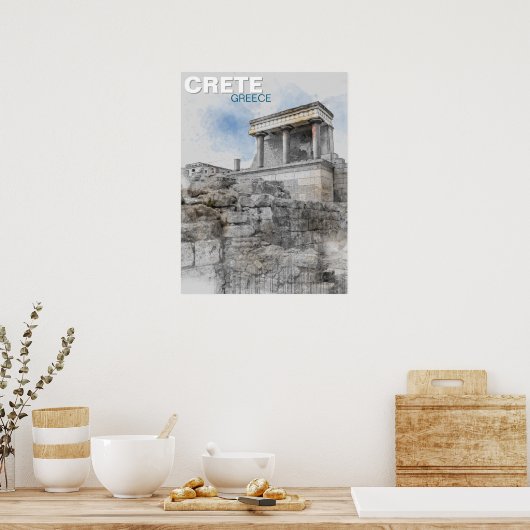 Knossos Palace – Ancient Minoan Ruins Wall Art  Poster (Keuken)