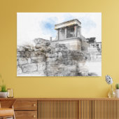 Knossos Palace, Heraklion, Kreta, Griekenland Canvas Afdruk (Insitu (Woonkamer))