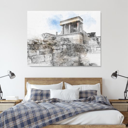 Knossos Palace, Heraklion, Kreta, Griekenland Canvas Afdruk (Insitu (Slaapkamer))