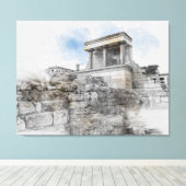 Knossos Palace, Heraklion, Kreta, Griekenland Canvas Afdruk (Insitu (Houten vloer))