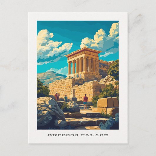 Knossos Palace Kreta Griekenland Travel Briefkaart (Voorkant)