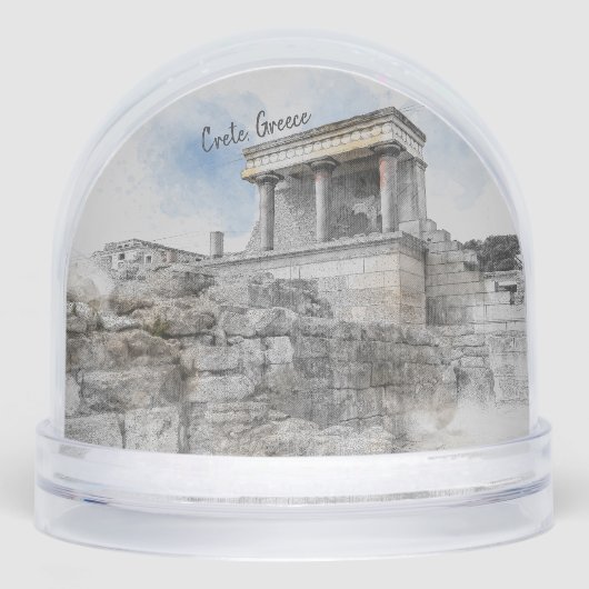 Knossos Palace Snow Globe – Heraklion Crete Greece Sneeuwbol (Voorkant)