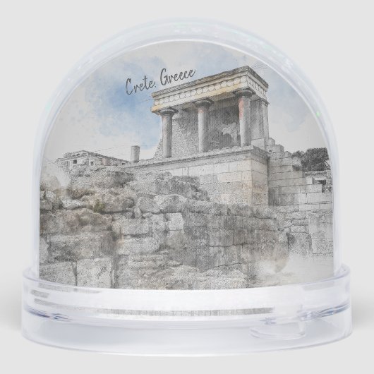 Knossos Palace Snow Globe – Heraklion Crete Greece Sneeuwbol (Achterkant)
