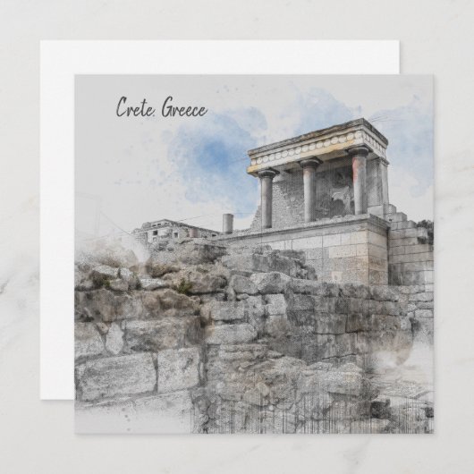 Knossos Paleis Kerstkaart – Oud Kreta Reis (Voorkant / Achterkant)