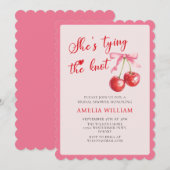 Knot Chic Coquette Cherry Vrijgezellenfeest Kaart (Voorkant / Achterkant)