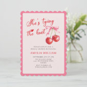 Knot Chic Coquette Cherry Vrijgezellenfeest Kaart (Staand voorkant)