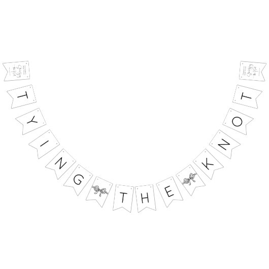 Knot Modern Script-Vrijgezellenfeest koppelen Vlaggetjes (Alle)