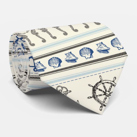 Knot Nail Pattern-Stropdas Knot Nail Sailing Ancho Stropdas (Opgerold)