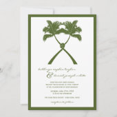 Knot Palm Trees Beach Tropical Wedding Modern Chic Kaart (Voorkant)