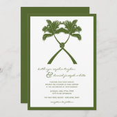 Knot Palm Trees Beach Tropical Wedding Modern Chic Kaart (Voorkant / Achterkant)