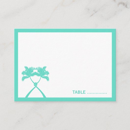 Knot Palm Trees Beach Tropical Wedding Modern Chic Plaatskaartje (Voorkant)