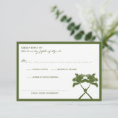 Knot Palm Trees Beach Tropical Wedding Modern Chic RSVP Kaartje (Staand voorkant)