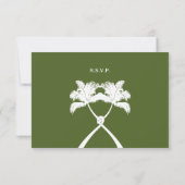 Knot Palm Trees Beach Tropical Wedding Modern Chic RSVP Kaartje (Achterkant)