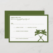 Knot Palm Trees Beach Tropical Wedding Modern Chic RSVP Kaartje (Voorkant / Achterkant)