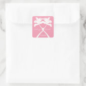 Knot Palm Trees Beach Tropical Wedding Modern Chic Vierkante Sticker (Tas)