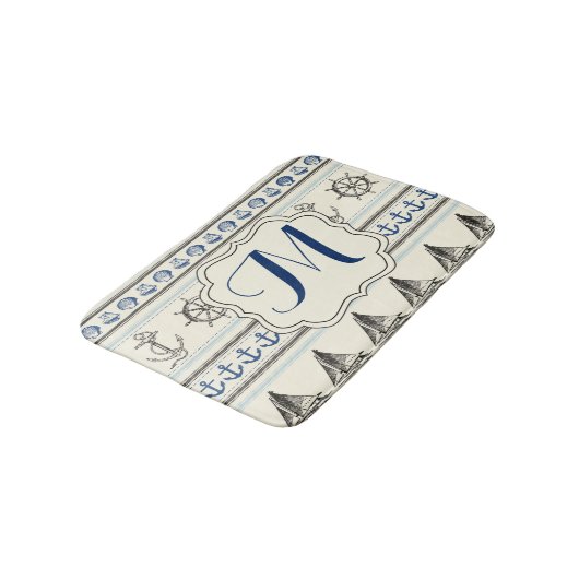 Knot Pattern Bath Mat Sailing Anchor Nautical Rope (Gekanteld)