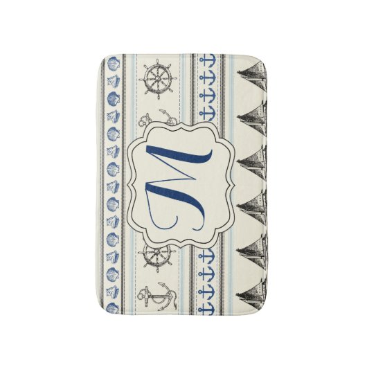 Knot Pattern Bath Mat Sailing Anchor Nautical Rope (Voorkant Verticaal)