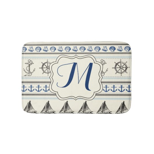 Knot Pattern Bath Mat Sailing Anchor Nautical Rope (Voorkant)
