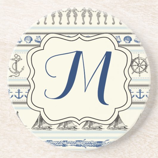 Knot Pattern-Onderzetter Knot Pattern-anchor Nauti Zandsteen Onderzetter (Voorkant)