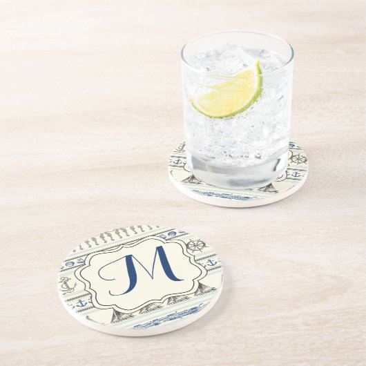 Knot Pattern-Onderzetter Knot Pattern-anchor Nauti Zandsteen Onderzetter (Zijkant)