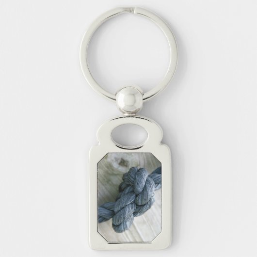Knot Photo Rectangle Metal Sleutelhanger (Voorkant)
