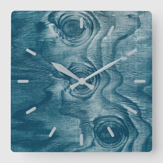 Knot Texture Cool Painted Wood Grain Knot Vierkante Klok (Voorkant)