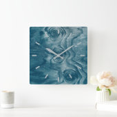 Knot Texture Cool Painted Wood Grain Knot Vierkante Klok (Huis)