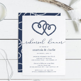 Knoted Hearts Ceremony Rehearsal & Dinner Invite Kaart