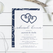 Knoted Hearts Ceremony Rehearsal & Dinner Invite Kaart