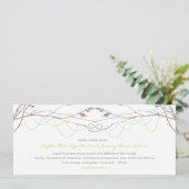 Knoted Love Trees Branch Wedding Invitation Card Kaart (Staand voorkant)