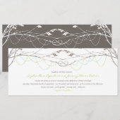 Knoted Love Trees Branch Wedding Invitation Card Kaart (Voorkant / Achterkant)