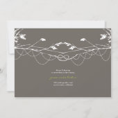 Knoted Love Trees Branch Wedding Invitation Card Kaart (Achterkant)