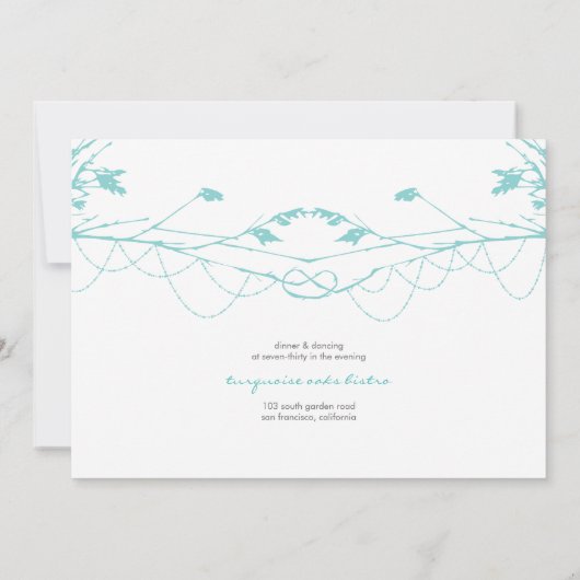 Knoted Love Trees Branch Wedding Invitation Card Kaart (Achterkant)