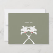 Knoted Palm Trees Red Love Tropical Beach Wedding Bedankkaart (Achterkant)